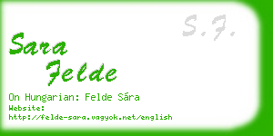 sara felde business card