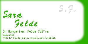 sara felde business card